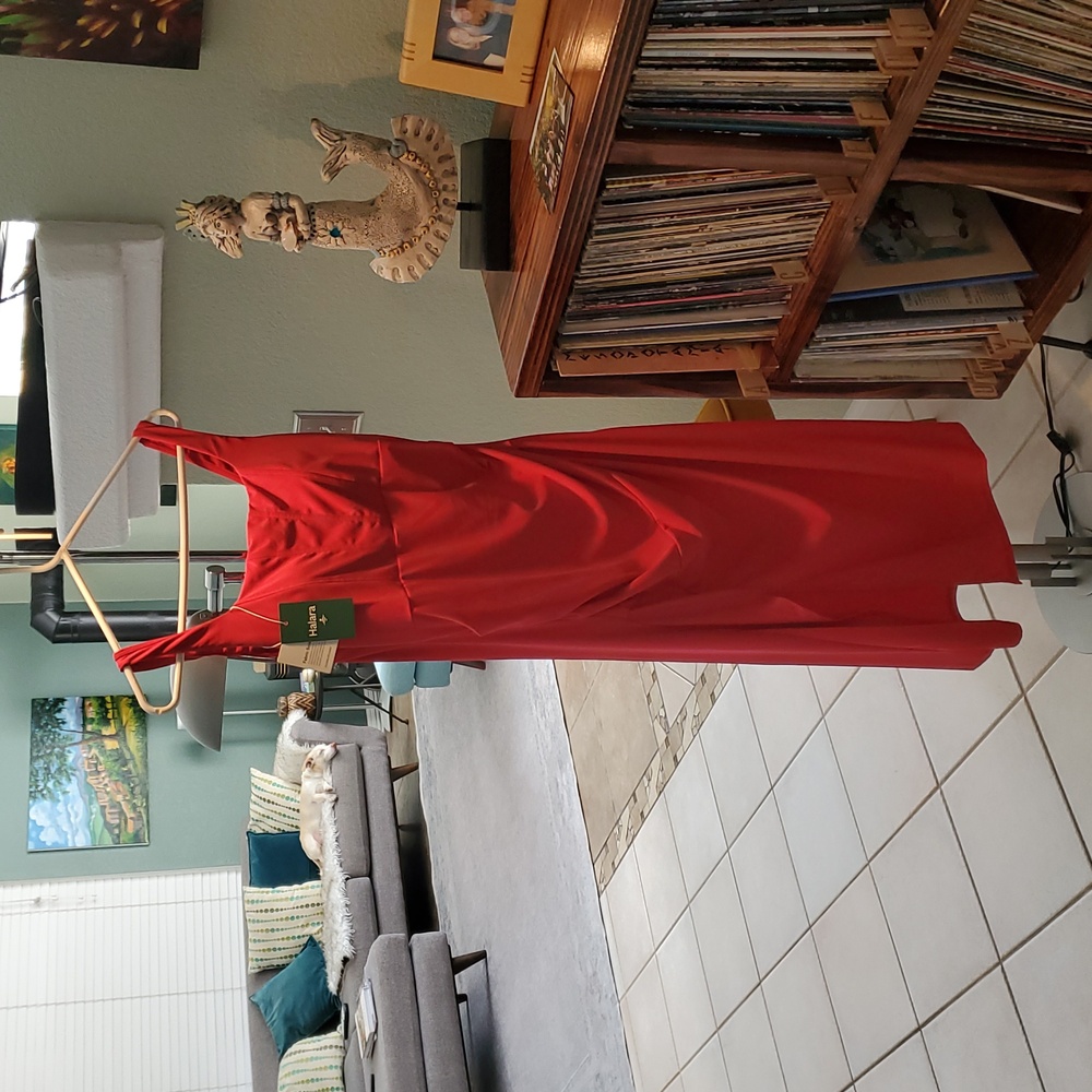 HALARA Vibrant Red Midi Dress